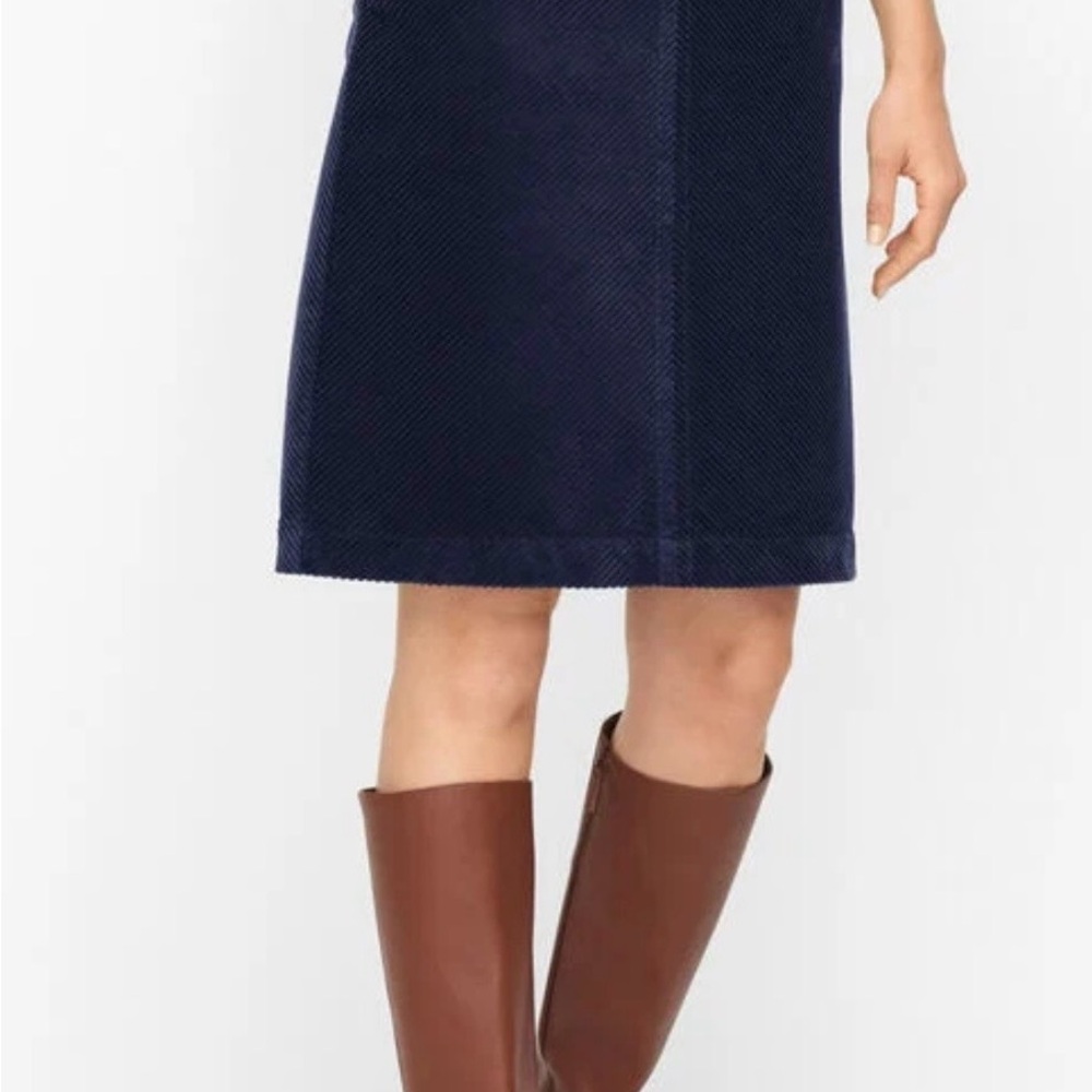 Talbots Cotton A-line Navy Corduroy Skirt